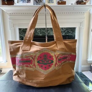 Vivienne Westwood Tan and Pink Tote Bag